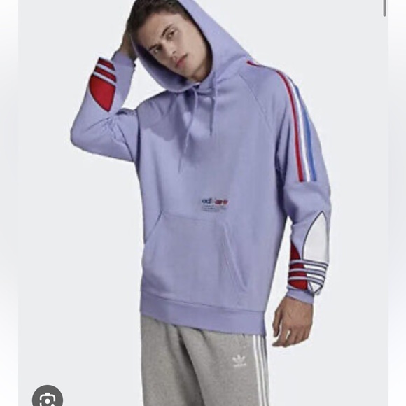 adidas Men's‎ Tricolor Trefoil Hoodie 2 Light Purple/Red/Blue
Size smalll - Picture 1 of 4